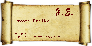 Havasi Etelka névjegykártya